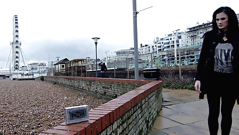 Sexy brunette hair with her boyfriend